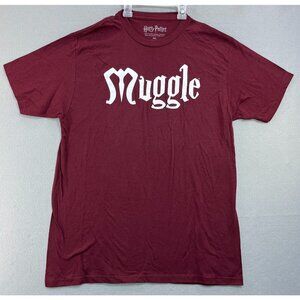 Harry Potter Muggle Adult T-Shirt Tee Medium/Large Red Short Sleeve 100% Cotton